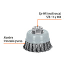 Carda Copa Alambre Trenzado Grueso Multi-Rosca Truper 3"