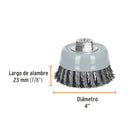 Carda Copa Alambre Trenzado Grueso Multi-Rosca Truper 4"