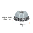 Carda Copa Alambre Trenzado Grueso Multi-Rosca Truper 5"