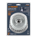 Carda Copa Alambre Trenzado Grueso Multi-Rosca Truper 5"