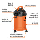Aspiradora Plastica Solidos y Liquidos de 15 Lts (4 gal) Truper