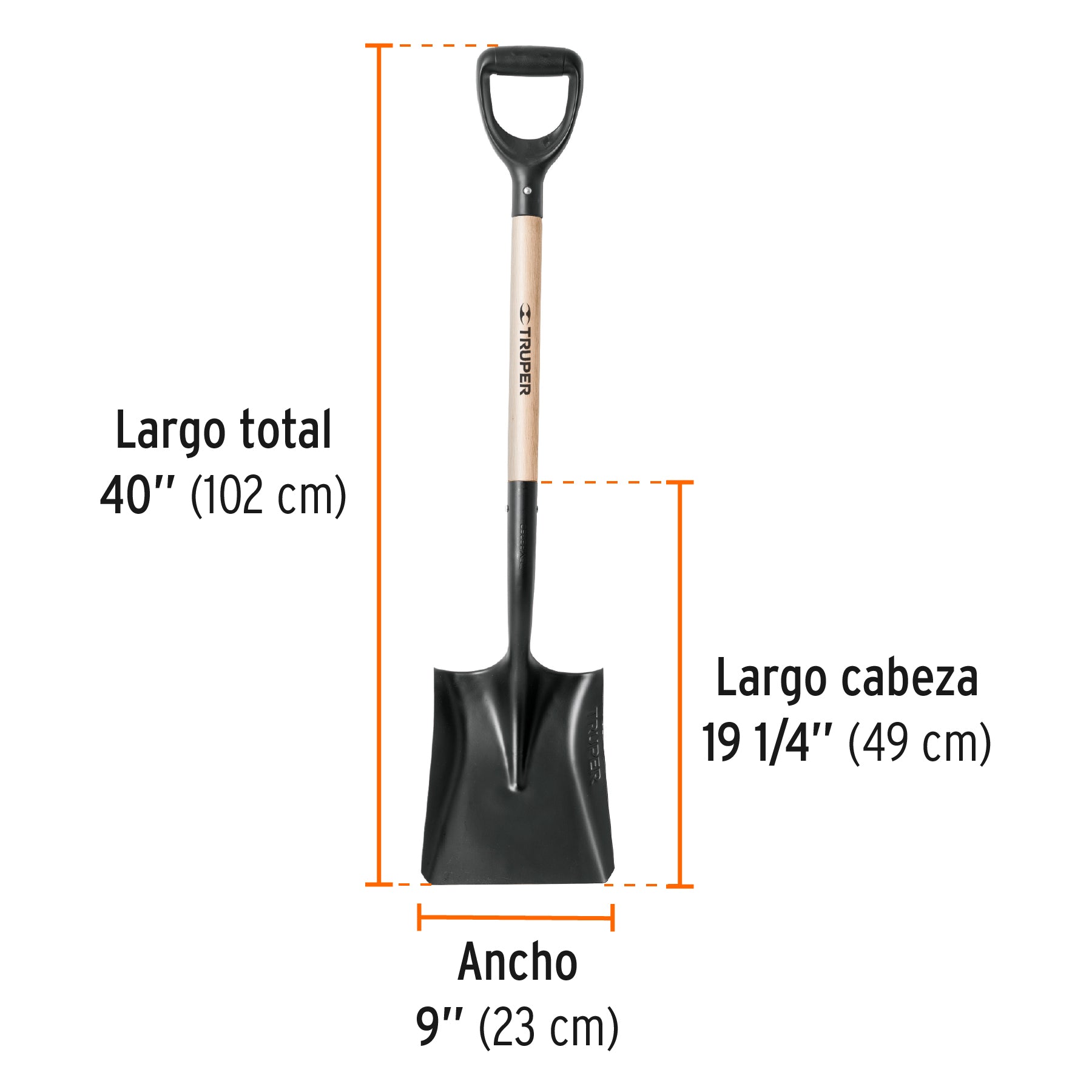 Pala Cuadrada Puño "Y" T-1000 Truper