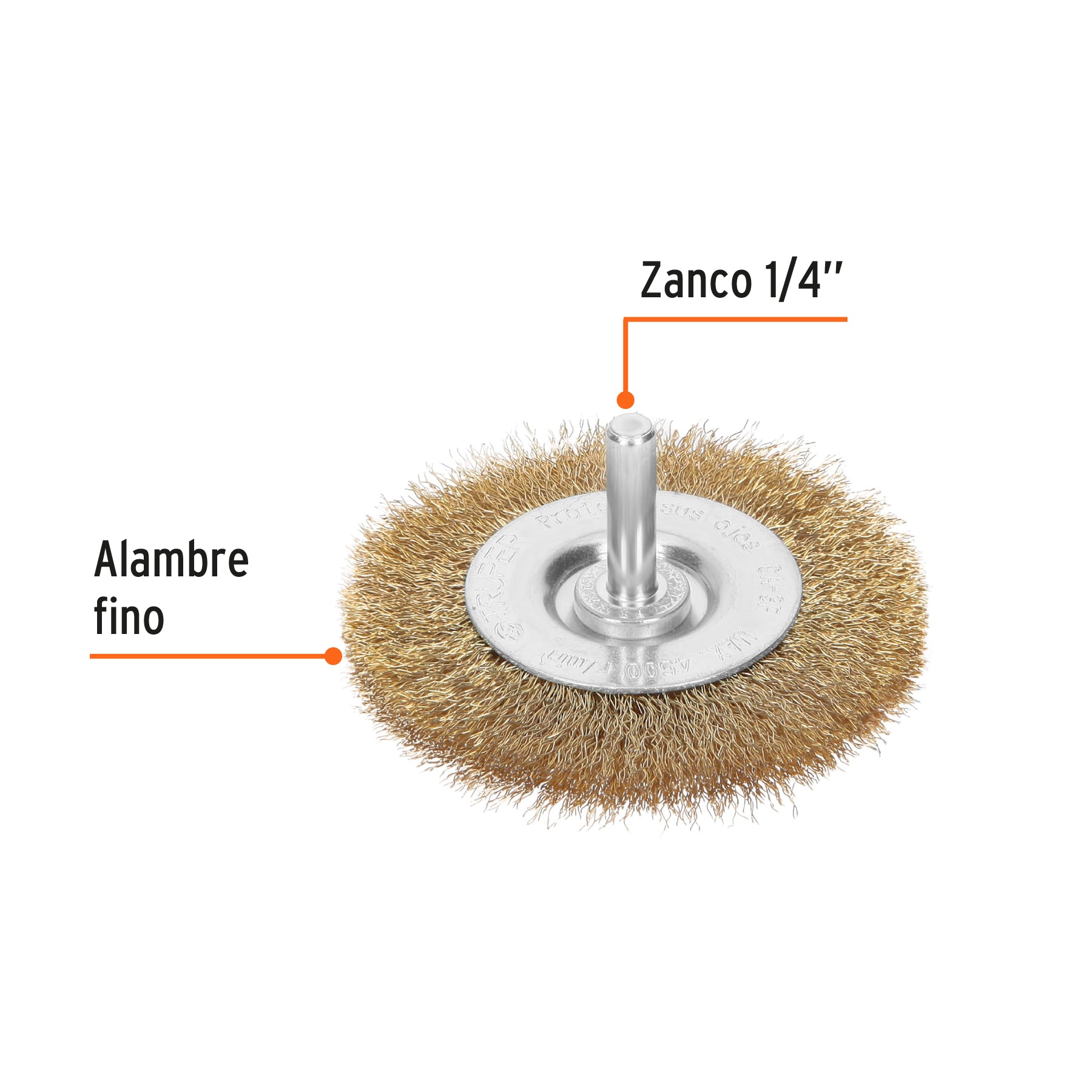 Carda para Taladro Circular 3" Zanco 1/4" Alambre Fino Truper