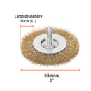 Carda para Taladro Circular 3" Zanco 1/4" Alambre Fino Truper