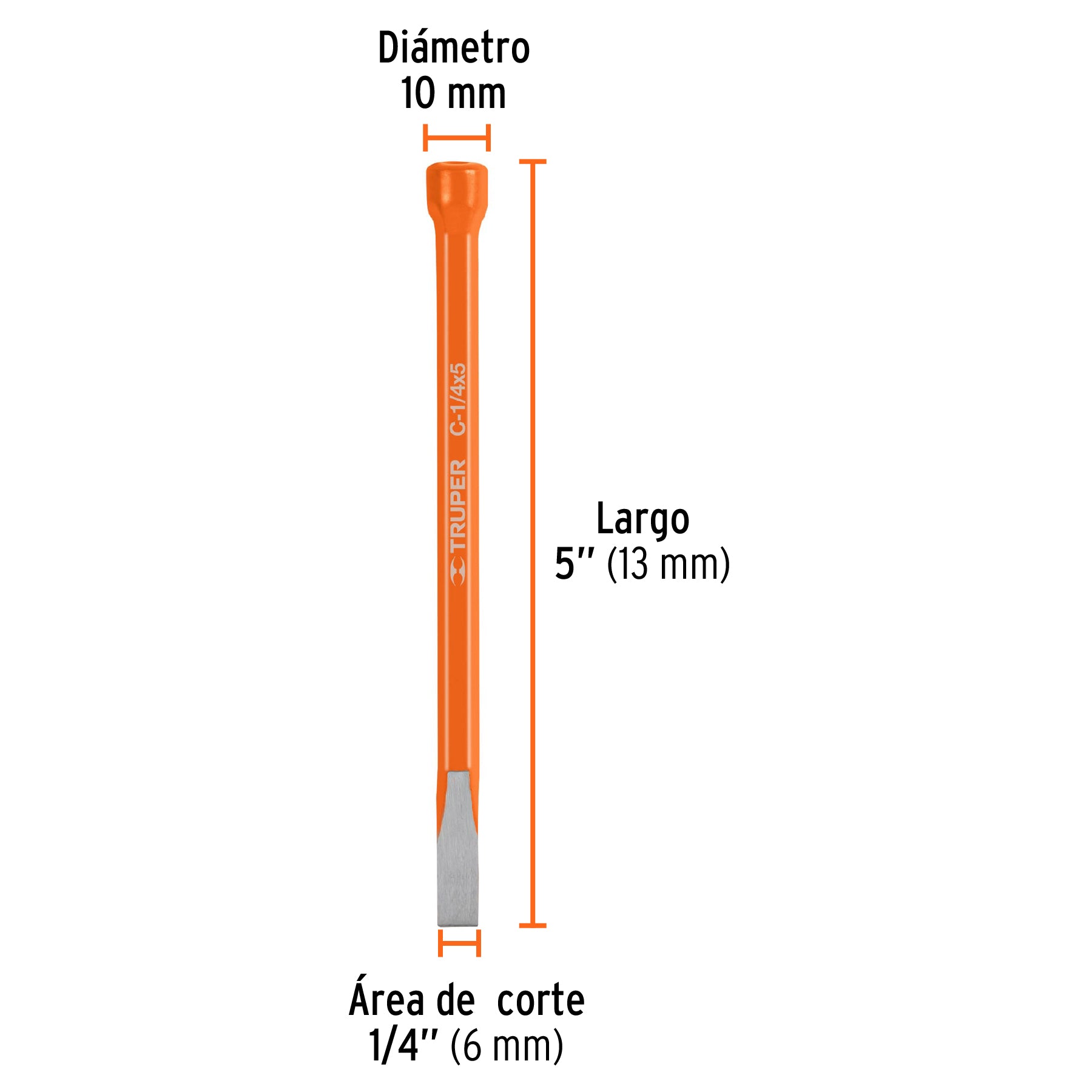 Cincel de Corte Frio Truper  1/4" x 5"