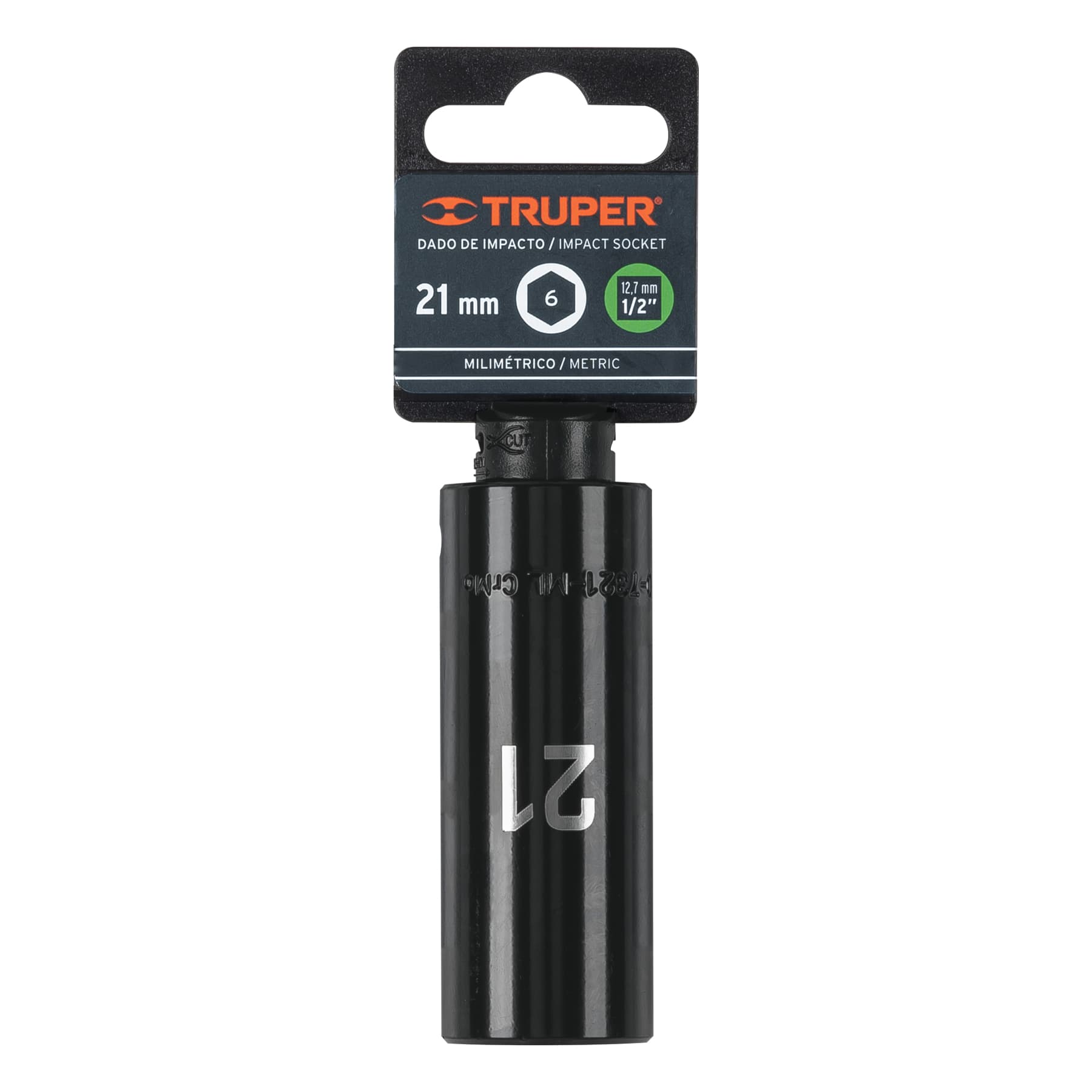 Dado Cuadro 1/2" Largo de Impacto 6 Puntas Truper 21 mm