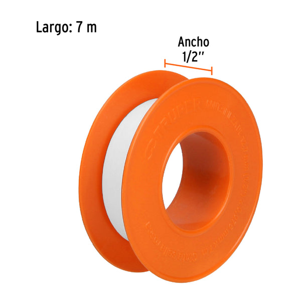 Cinta Teflon 13 mm - 1/2" Truper