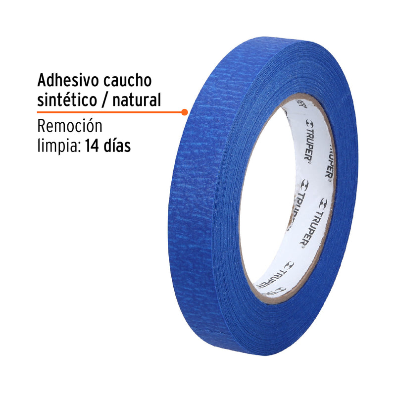 Masking Tape Color Azul Truper 18 mm X 50 mts