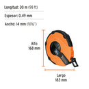 Cinta Larga Fibra de Vidrio Carcasa Plastica Truper 30 m