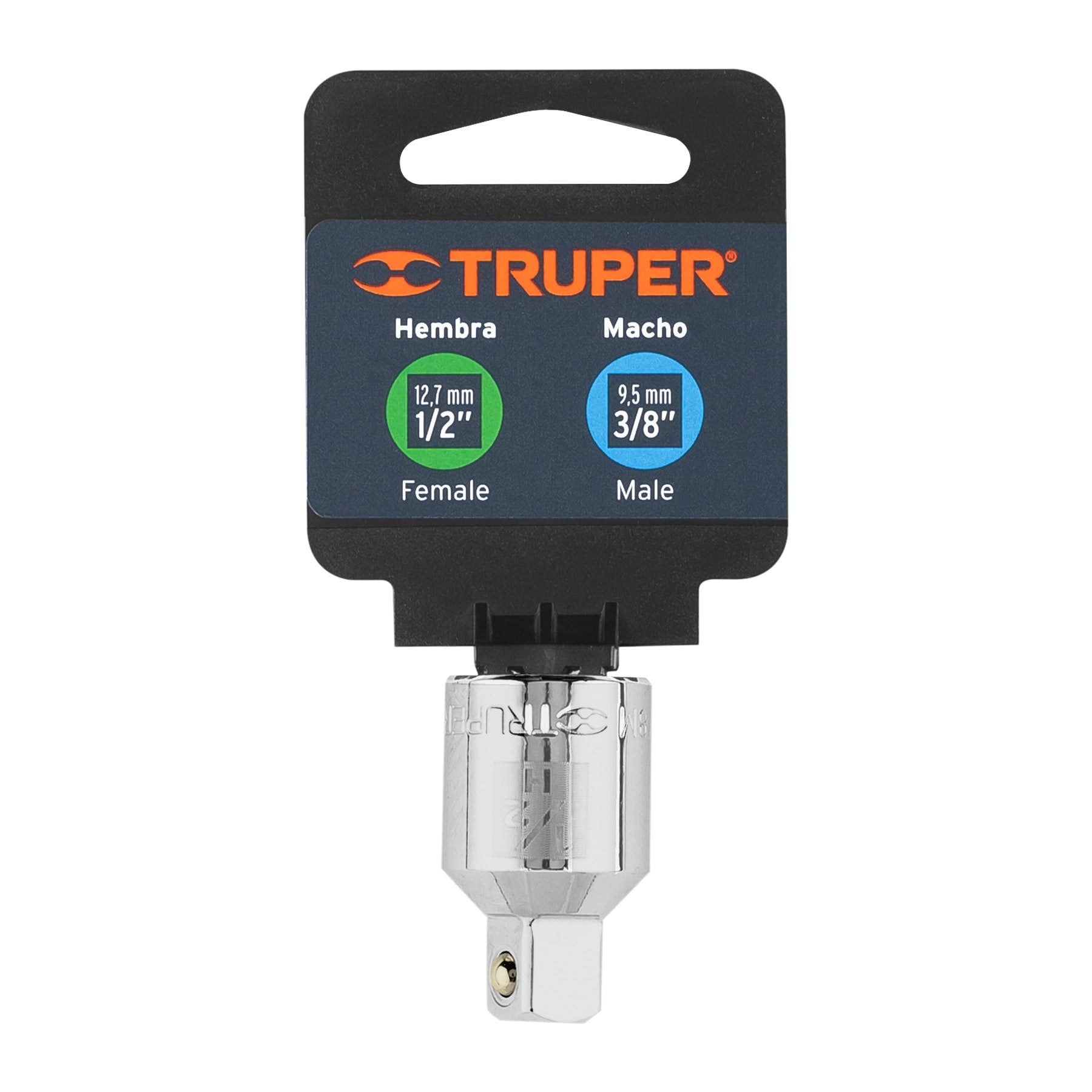 Adaptador para Matraca Cuadro 1/2" a Cuadro 3/8" Truper