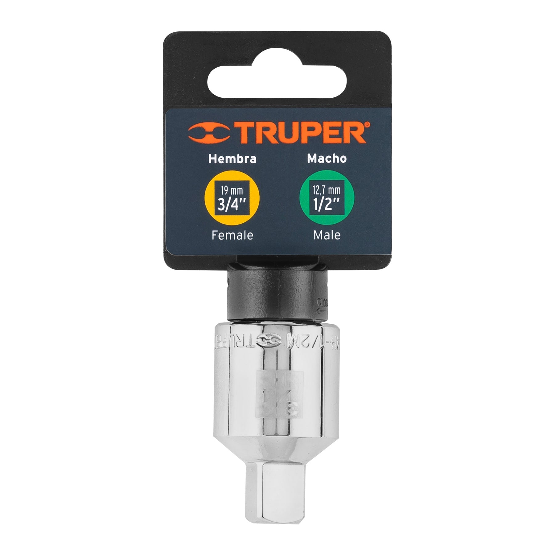 Adaptador para Matraca Cuadro 3/4" a Cuadro 1/2" Truper