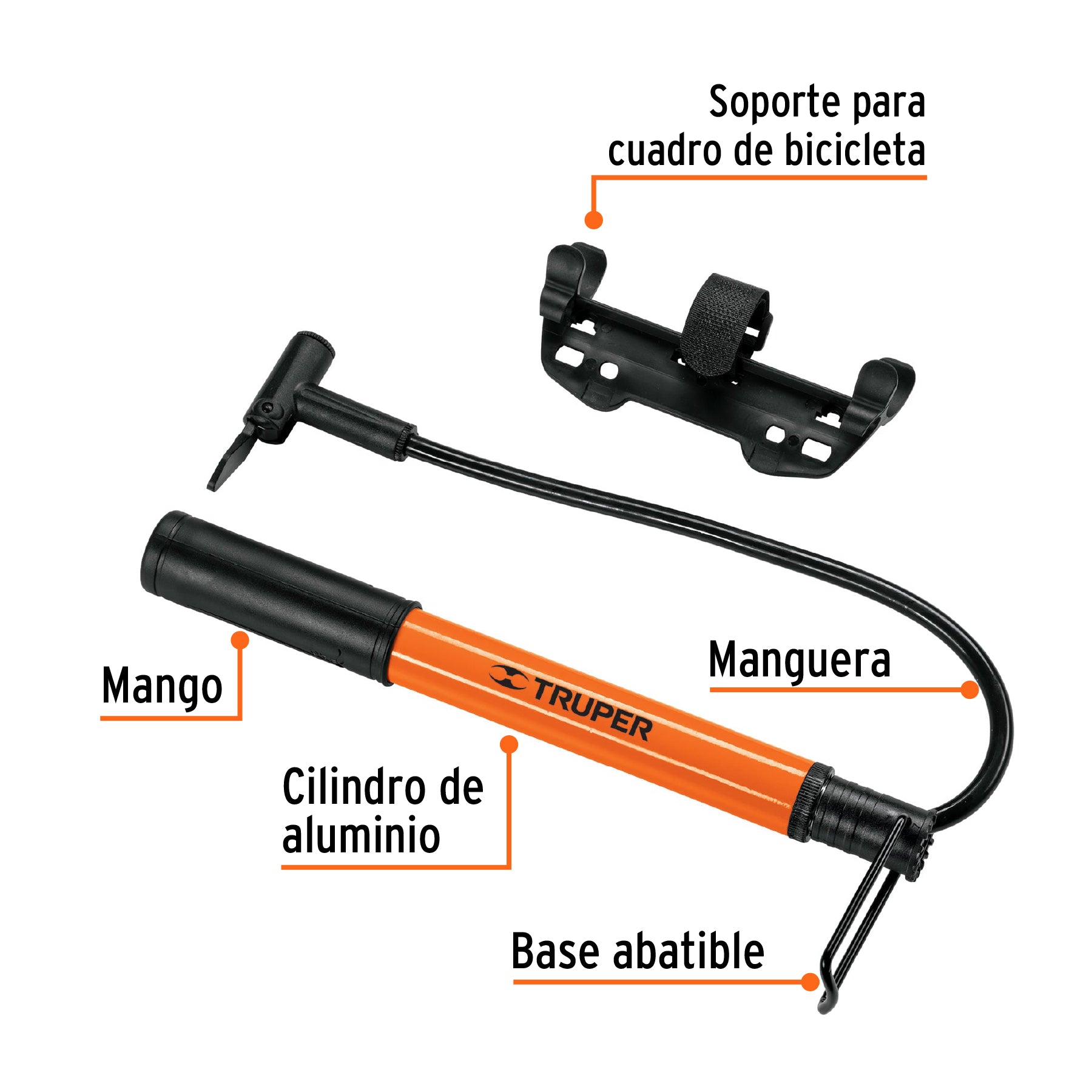 Bomba para Inflar Manual para Bicicleta Truper