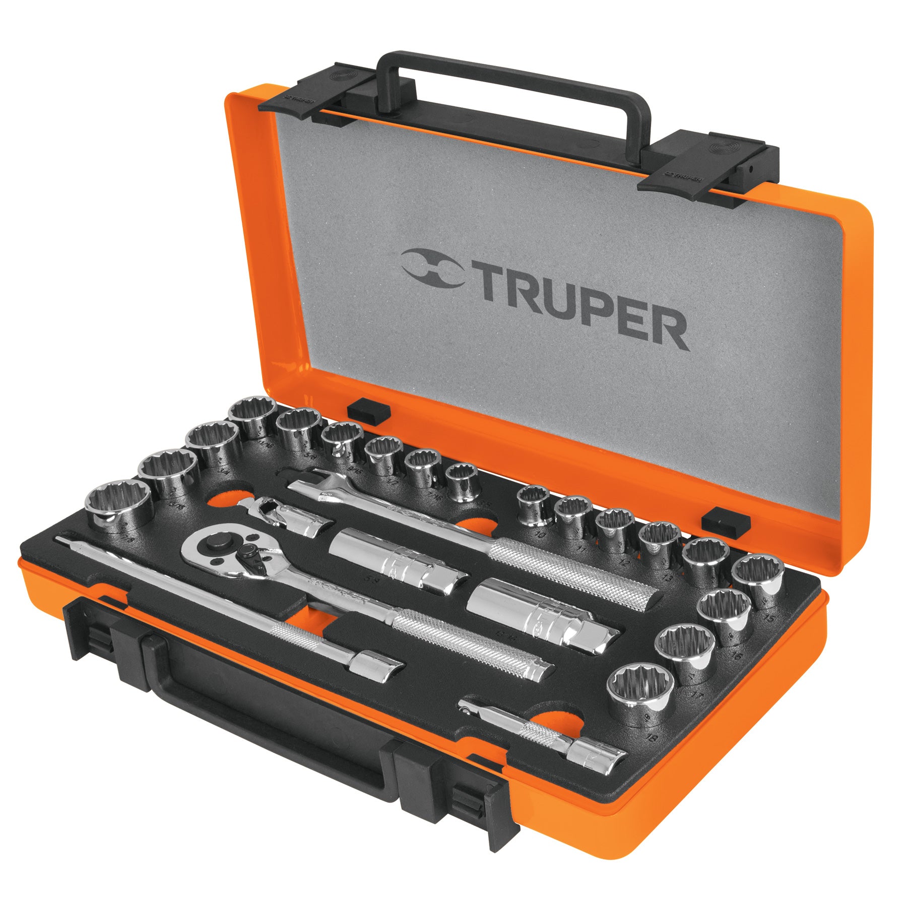 Juego de Dados y Accesorios Cuadro 3/8" Combinado 25 Piezas Truper