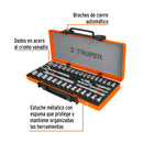 Juego de Dados y Accesorios Cuadro 3/8" Combinado 36 Piezas Truper