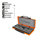 Juego de Dados y Accesorios Cuadro 3/8" Combinado 36 Piezas Truper