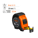 Flexometro 8 Metros Gripper Resiste Impactos Truper