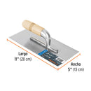 Llana 11" x 5" Mango de Madera 6 Remaches Truper Lisa