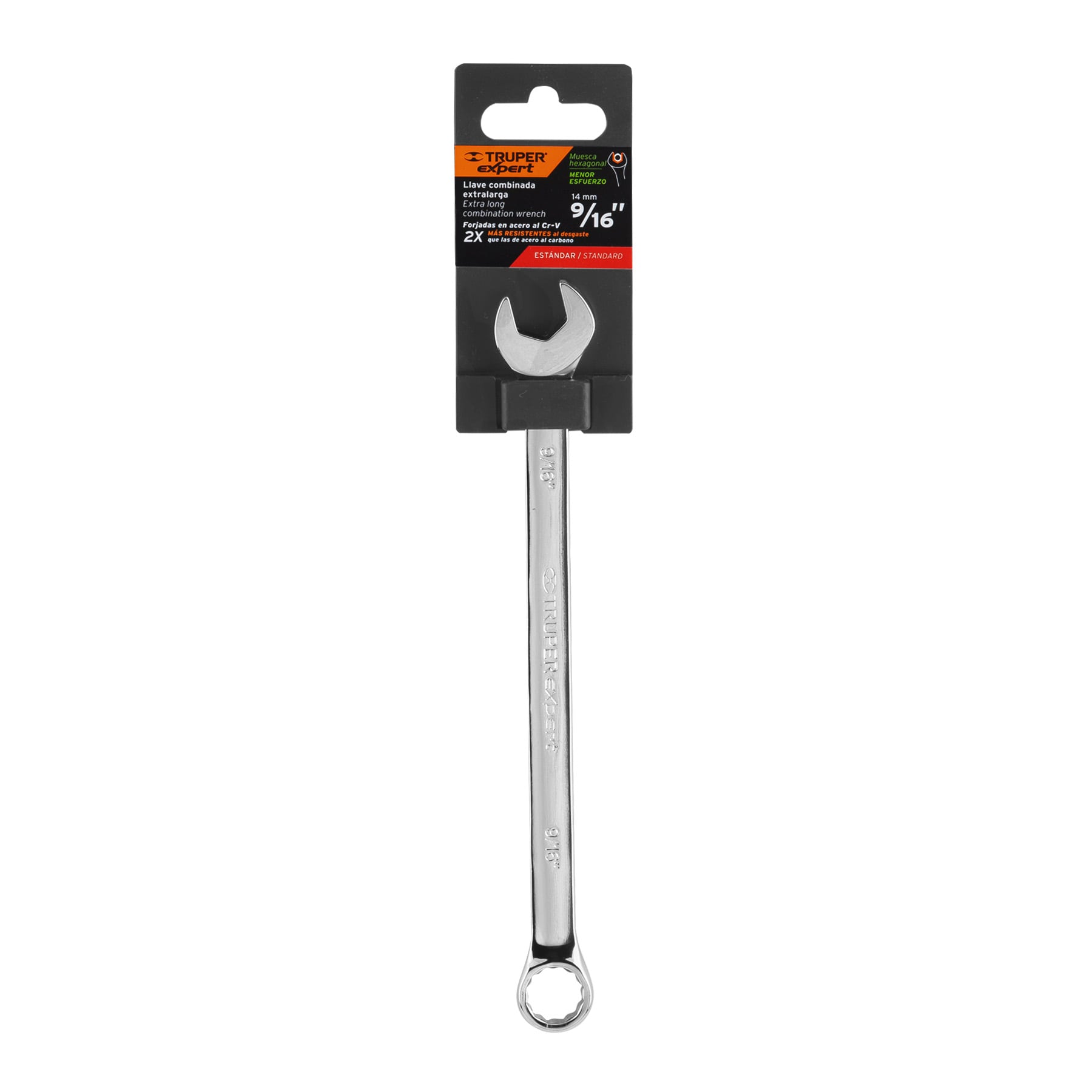 Llave Combinada Extralarga Estandar Truper Expert 9/16"