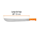 Machete Estandar Cacha Remachada Naranja Truper 20" (51 cm)