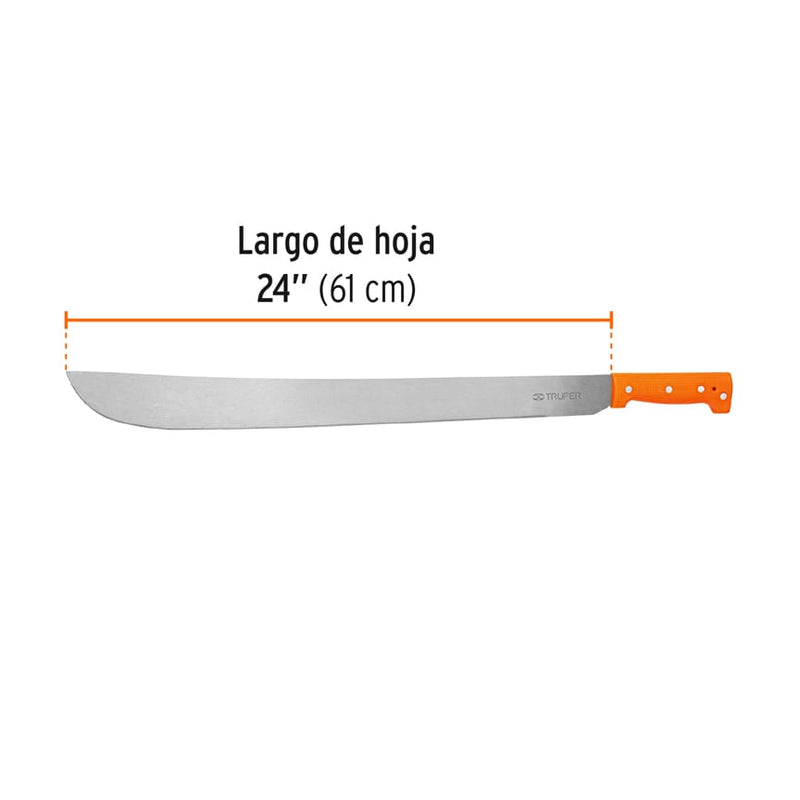 Machete Estandar Cacha Remachada Naranja Truper 24" (61 cm)