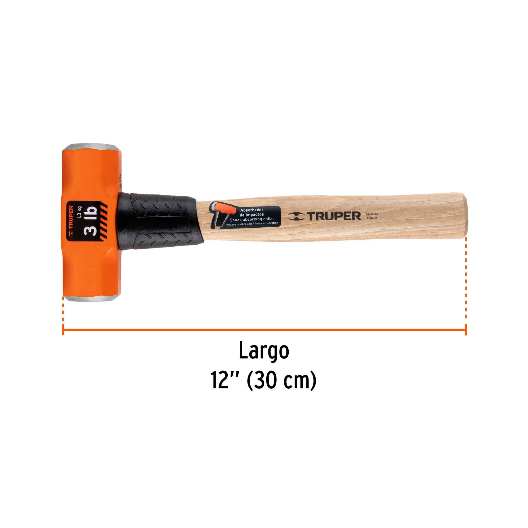 Marro Octagonal Mango Madera 12" Truper 3 Libras
