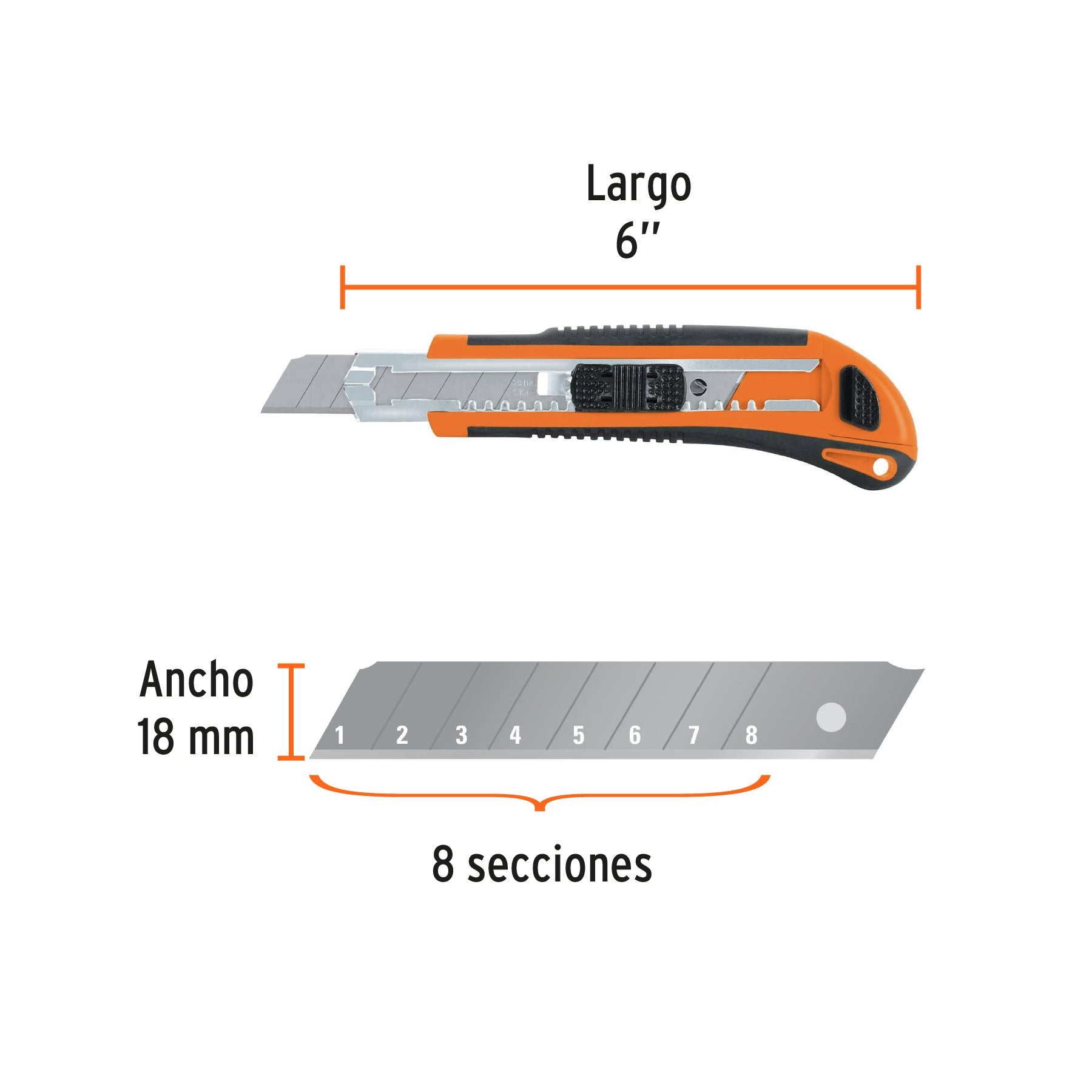 Cutter 18 mm Cuerpo de Plastico Alma Metalica con Grip Truper