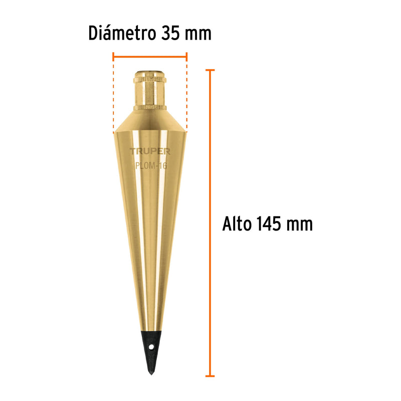 Plomada de Laton 16 Oz Truper