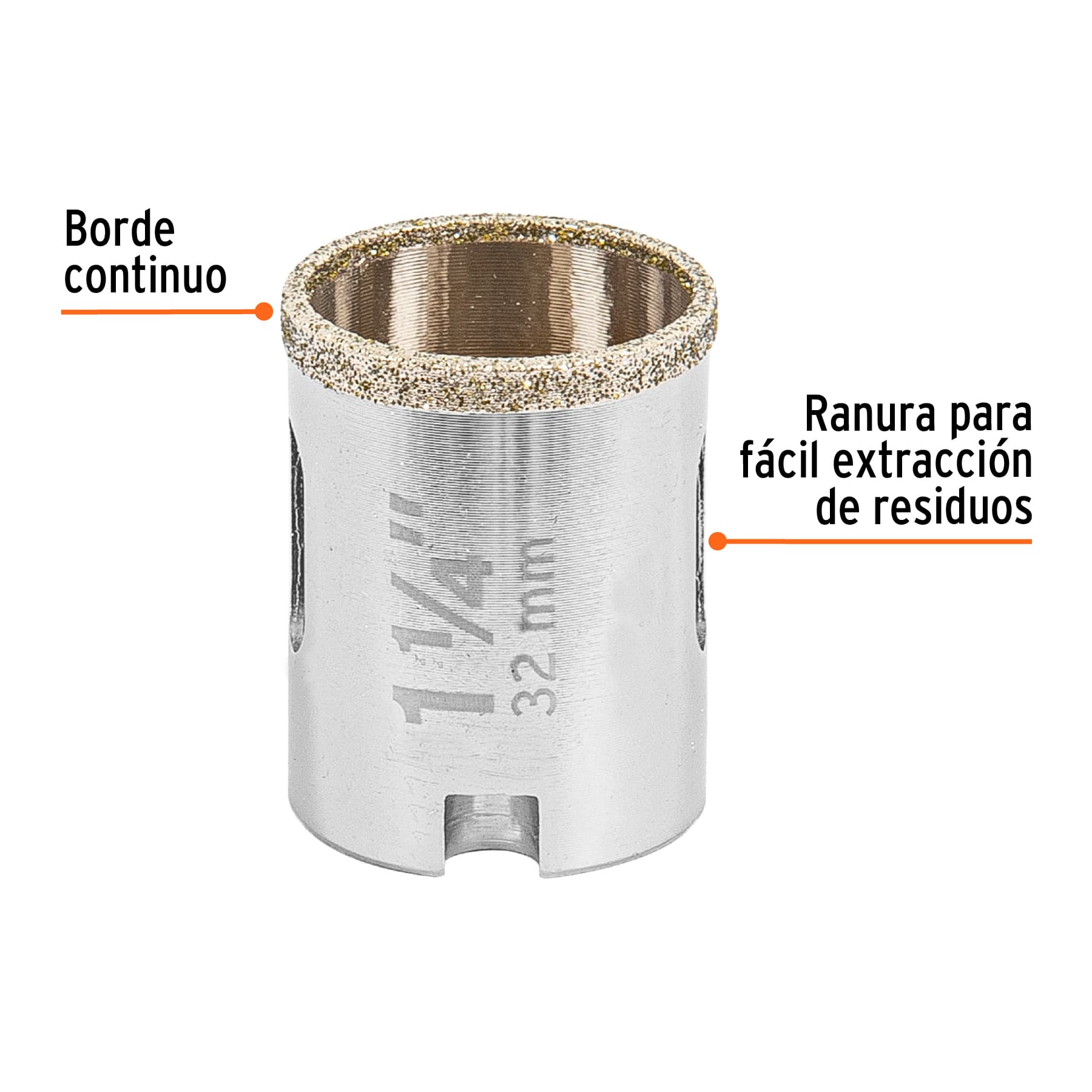 Cortacirculo Diamante Borde Continuo Truper 1"1/4 (32 mm)