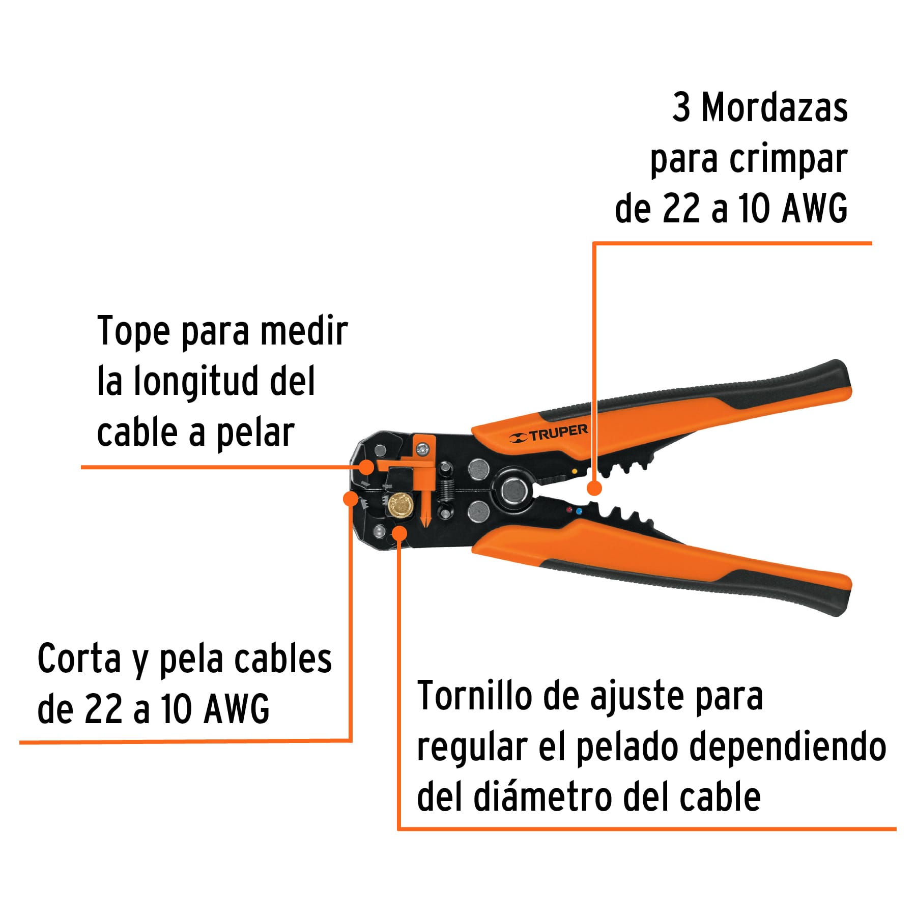 Pinzas Pela Cables Automatica 8" Truper