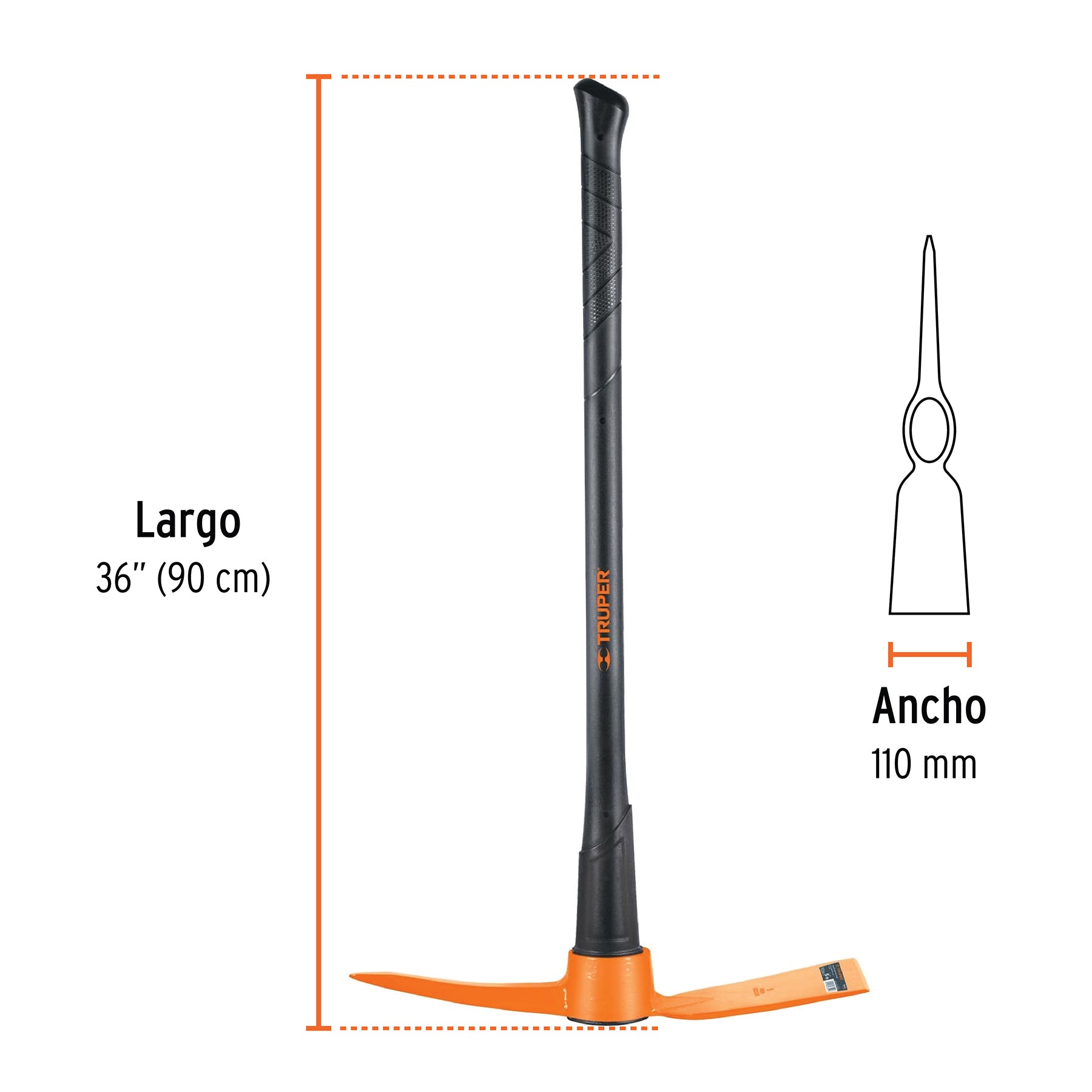 Talacho-Pico 5 lbs con Mango Fibra de Vidrio 36" Truper