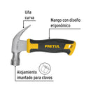 Martillo Mini 10 Onzas Uña Curva Mango Comfort Grip Pretul