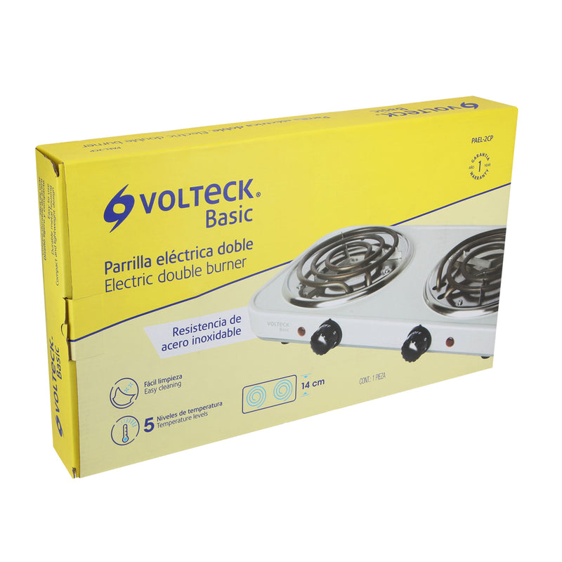 Parrilla Electrica 2 Quemadores Rectangular Volteck Basic