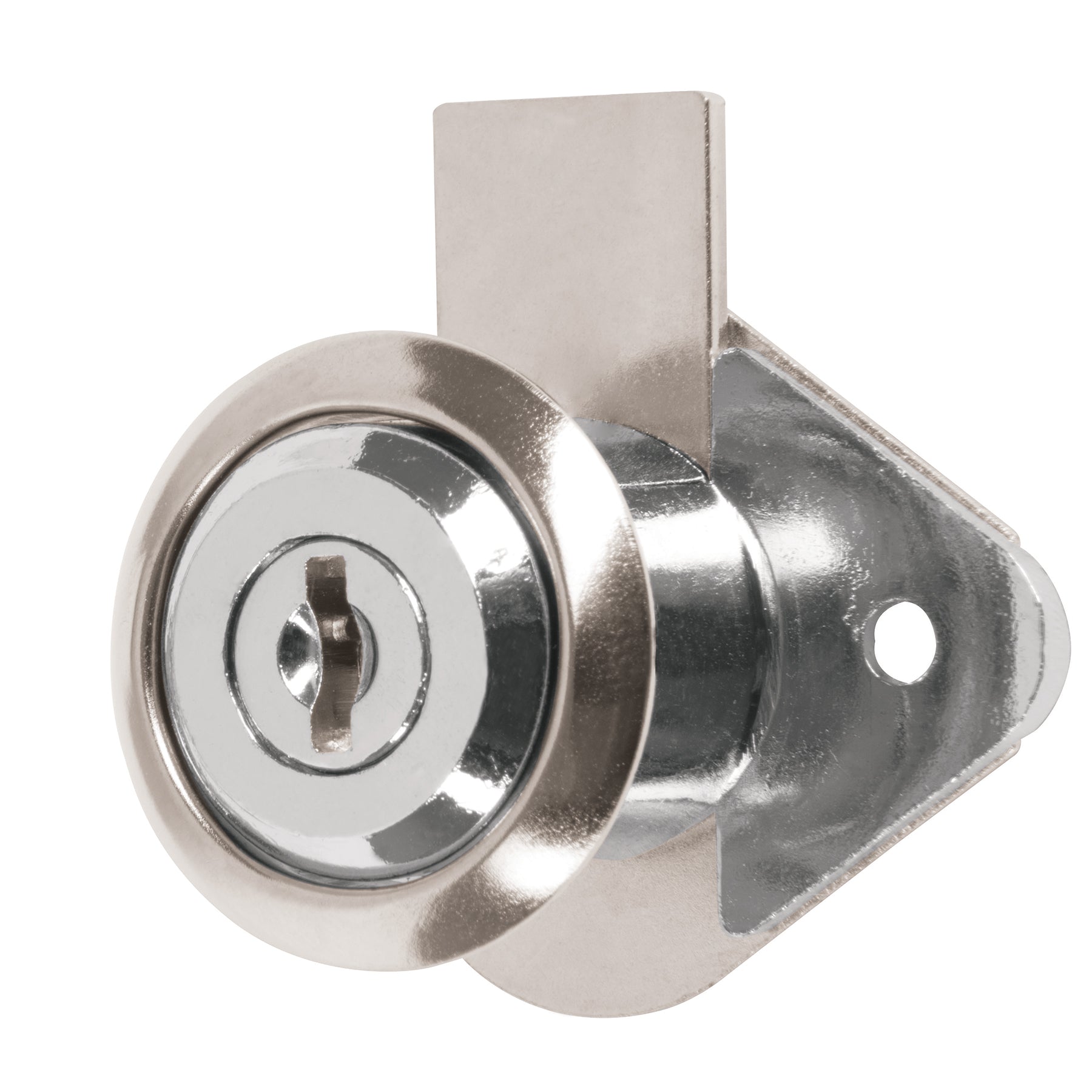 Cerradura para Mueble Ovalada Cromo Brillante Hermex Basic