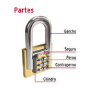 Candado de Hierro Color Laton 30 mm Hermex Basic Gancho Corto