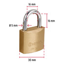 Candado de Hierro Color Laton 30 mm Hermex Basic Gancho Corto