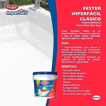 Fester Imperfacil Clasico 5 Años Rojo  4 Lts