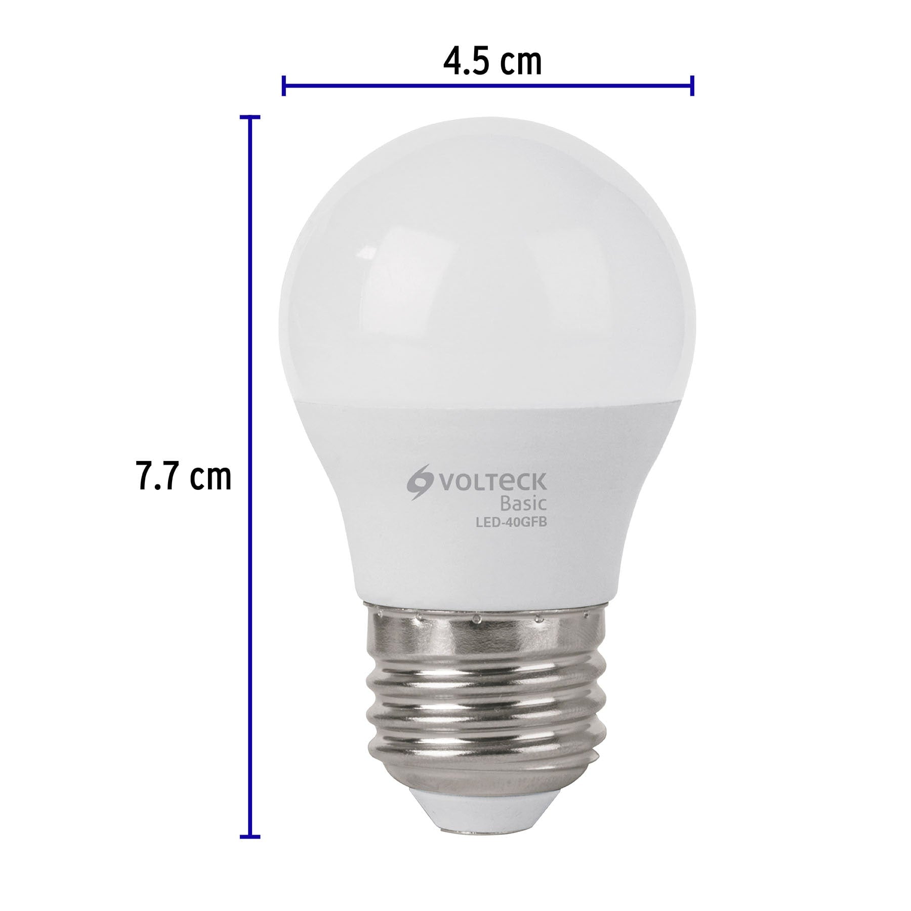Foco LED Tipo Blubo G45 Base E27 de 5 Watts Luz de Dia Volteck