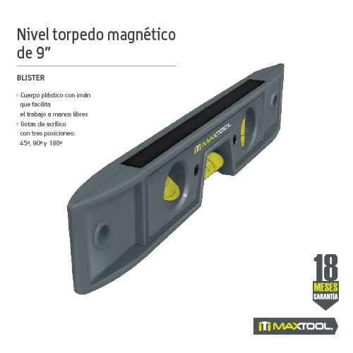 Nivel Torpedo Magnetico 9" Maxtool