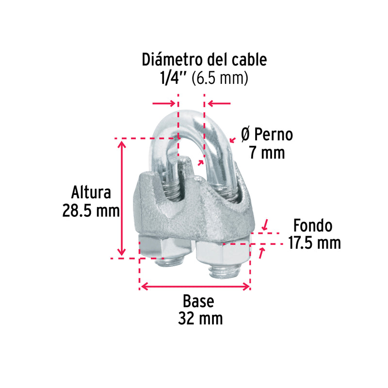 Nudos (Perros) para Cable Fiero 1/4" (6.5 mm)