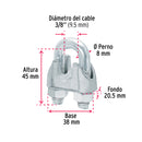 Nudos (Perros) para Cable Fiero 3/8" (9.5 mm) por Pieza