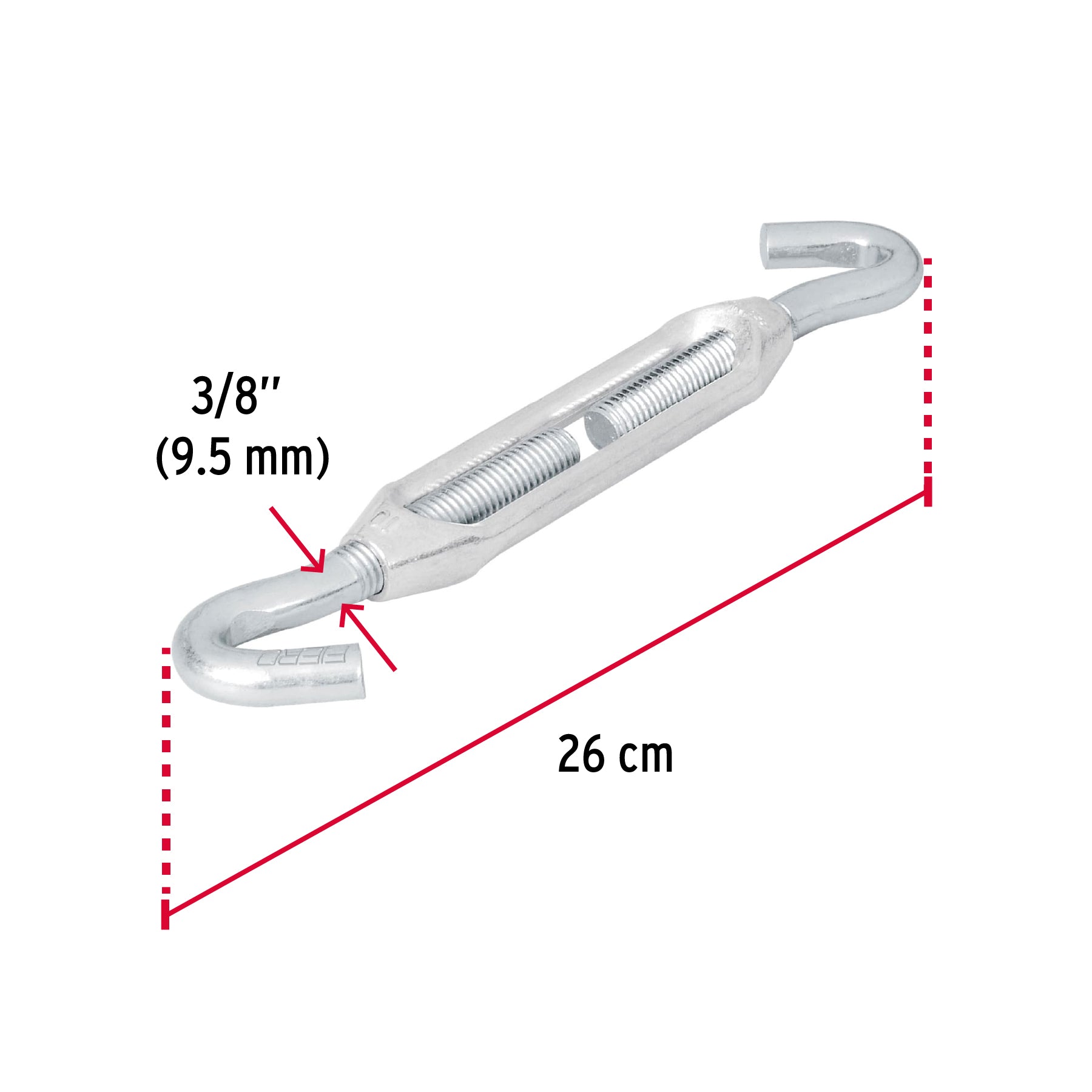 Tensor Gancho-Gancho 3/8" (9.5 mm) Fiero
