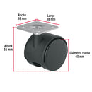 Rodaja Tipo Yoyo 40 mm (1"1/2) Fiero