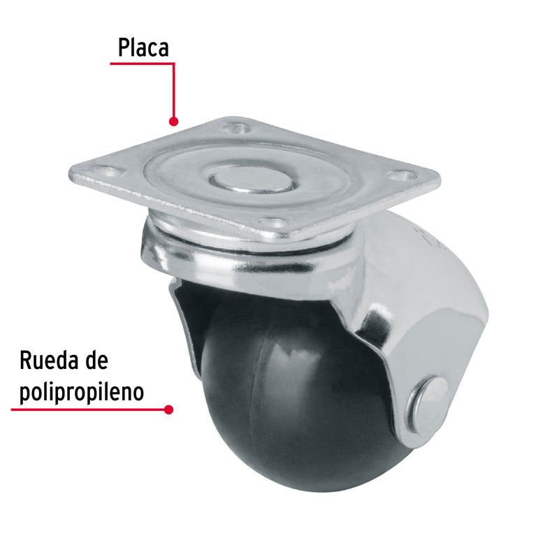 Rodaja Esferica con Placa 40 mm (1"1/2) Fiero