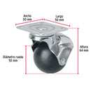 Rodaja Esferica con Placa 50 mm (2") Fiero