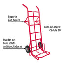 Diablo de Carga 450 Kilos Llanta Solida 9" Uso Industrial Rojo Pretul