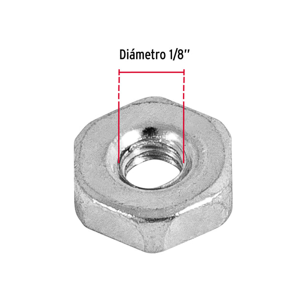 Tuerca Hexagonal 1/8" (3 mm) Fiero