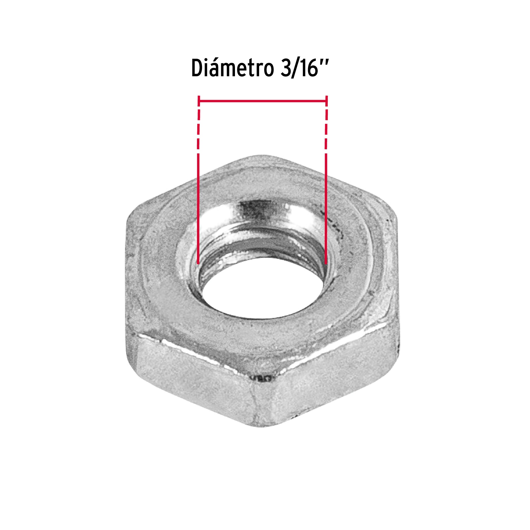 Tuerca Hexagonal 3/16" (5 mm) Fiero por Pieza