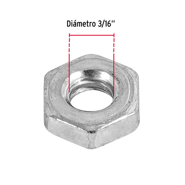 Tuerca Hexagonal 3/16" (5 mm) Fiero