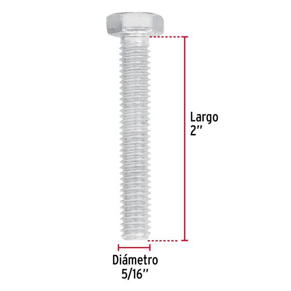 Tornillo Cabeza Hexagonal 5/16" (8 mm) X 2" Fiero