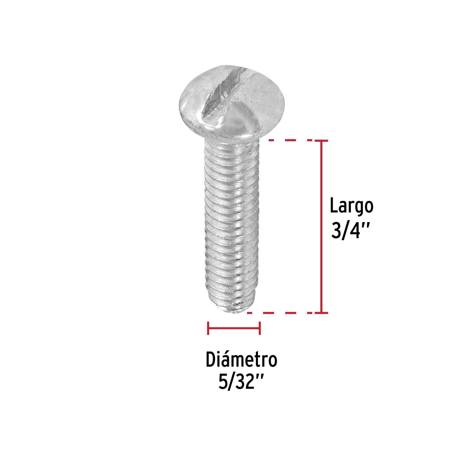 Tornillo Tipo Estufa 5/32" X 3/4" (19 mm) Fiero
